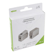 WAGO - Steckklemme Leuchtenklemme Drücker 224-101/995-015 Leuchtenseite grau − 15 Stück