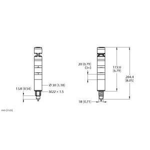 Turck - Signalsäule, Komplettgerät Signalsäule TL30BGYRXXAXC1