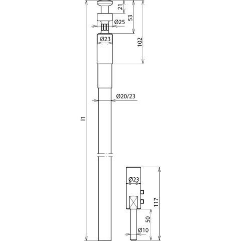 DEHN - Rundleiter/Draht für Blitzschutz HVI-Leitung HVIRIV75 20 L6M SW M D20mm, Cu L6,0m sw