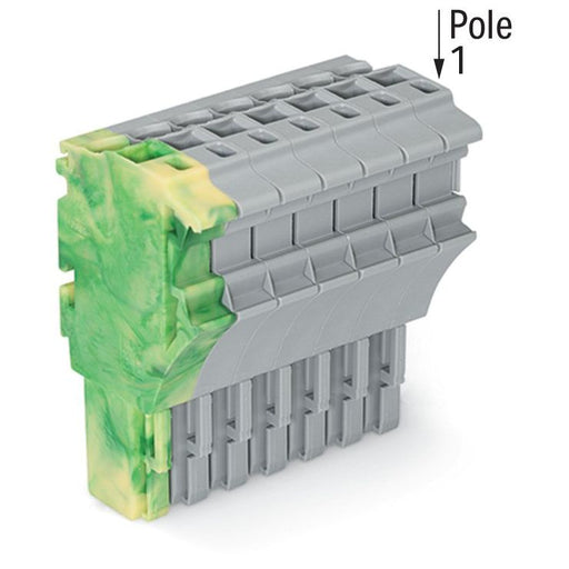 WAGO - Ein- und mehrpolige Klemmenleiste 1-Leiter-Federleiste 2022-108/000-037 4 mm²,gn-ge/gr − 50 Stück