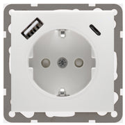 Peha - Elektronik-Gerät für Installationsschalterprogramme Steckdose mit USB D 6511.70 SI USB CA Ladegerät alu − 100 Stück