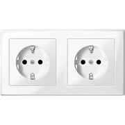 Merten - Steckdose SCHUKO-Steckdose pws/gl MEG2328-1419 Doppel