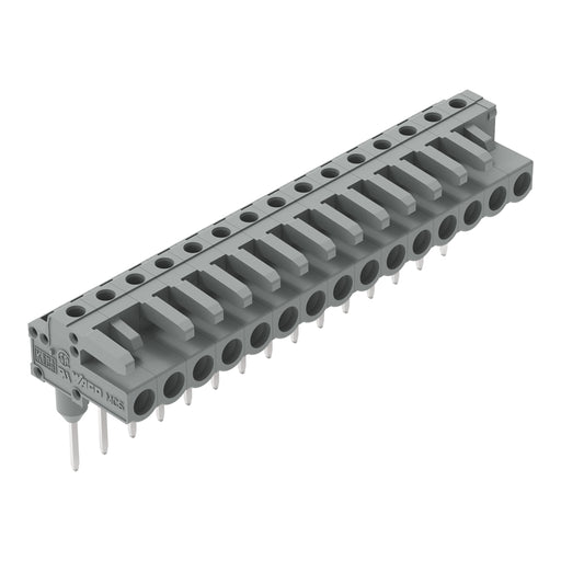 WAGO - Ein- und mehrpolige Klemmenleiste Federleiste f. Reihenklem. 232-245/005-000 0,6x1,abgewinkelt,gr − 25 Stück