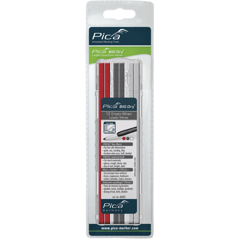 Pica-Marker - Markierungsstift BIG DRY Minen-Set 6045 (VE12) FOR ALL rt/graph/ws