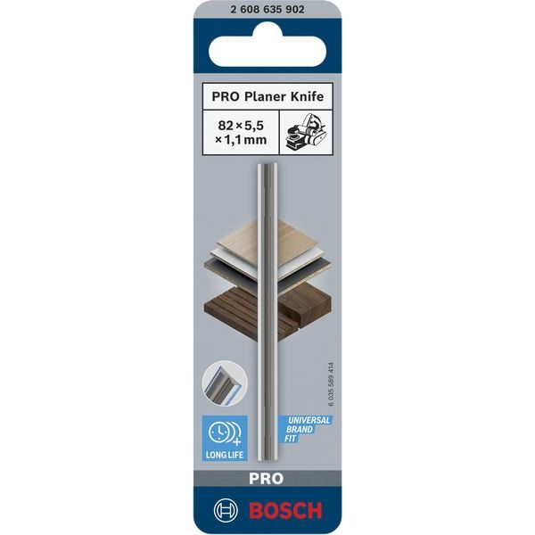 Bosch - Zubehör/Ersatzteile für Hobel PRO Hobelmesser, 82 x 5,5 2608635902 x 1,1 mm, 1 Stk