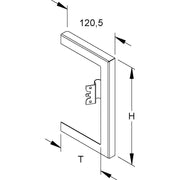 Niedax - Wandanschlussblende für Geräteeinbaukanal GK-Wandabschlussblende DWBR 170T100 R rechts 211x100mm