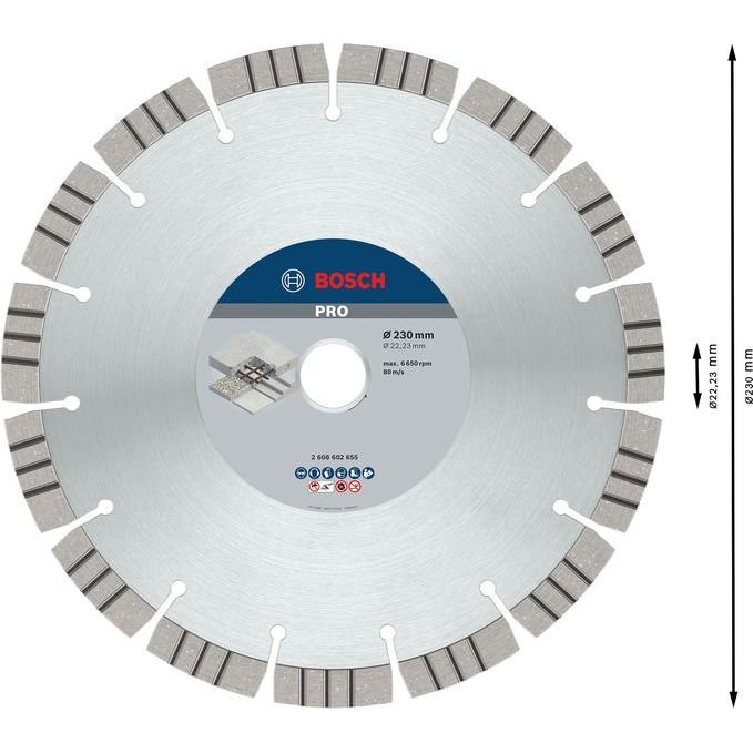 Bosch - Trenn-/Schleifscheibe Diamanttrennscheibe 2608602655 PRO Concrete