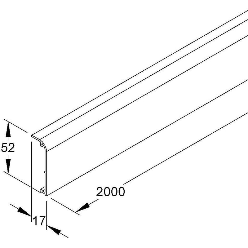 HKL - Oberteil für Sockelleistenkanal Kanaloberteil br SD50.5 − 48 Meter