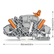 WAGO - Trenn- und Messtrenn-Reihenklemme Trenn-/Messklemme 2007-8821 grau − 1 Stück