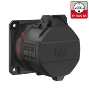 Walther Werke - CEE-Anbausteckdose (IEC 60309) CEE NEO Anbaudose gerade FW431406CC 32A 4P 6h IP54