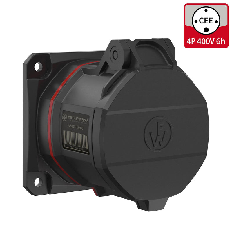 Walther Werke - CEE-Anbausteckdose (IEC 60309) CEE NEO Anbaudose gerade FW431406CC 32A 4P 6h IP54