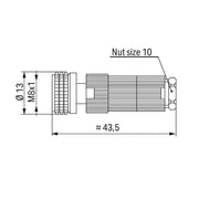 WAGO - Zubehör/Ersatzteile für Steuerungen Konfekt. Steckverbinder 3p 756-9112/030-000 M8-Bu axial − 5 Stück