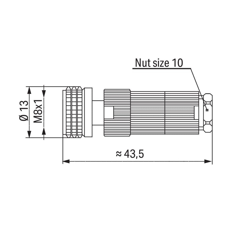 WAGO - Zubehör/Ersatzteile für Steuerungen Konfekt. Steckverbinder 3p 756-9112/030-000 M8-Bu axial − 5 Stück