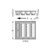 WAGO GmbH & Co. KG - Leiterplattensteckverbinder THR - Stiftleiste Lötstift 231 - 43#4055143656412 1,0x1,0,abgew.,sw − 170 Stück