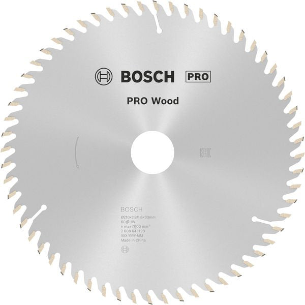 Bosch - Kreissägeblatt PRO Wood Kreissägeblatt, 2608641190 210 x 2,8 x 30 mm