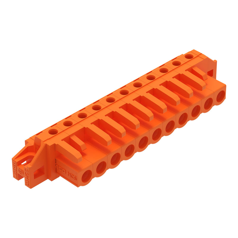WAGO - Leiterplattensteckverbinder THT-Federleiste abgewink. 232-271/031-000 Maß 5,08mm,orange − 25 Stück