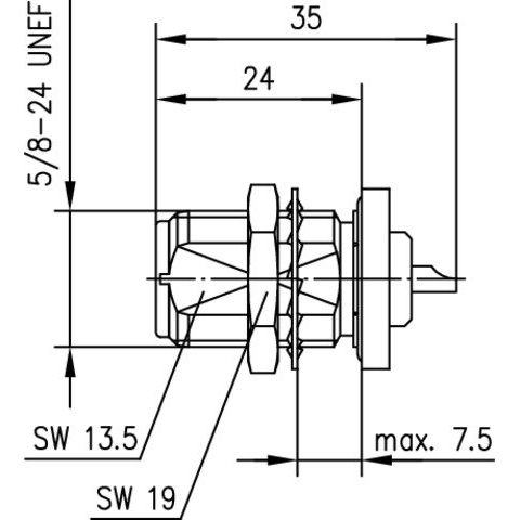 Telegärtner - Koax-Steckverbinder N-Einbaubuchse 100024049 mit Lötkelch
