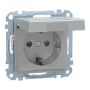 Merten - Steckdose SCHUKO-Steckdose alu MEG2310-0460 Klappdeckel