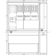 Hensel - Verteilerschrank für Energieversorgung Ladeverteiler Mi EV 22kW 12010 f.12 Ladep. a 22kW