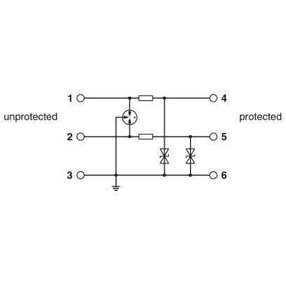 Phoenix Contact - Überspannungsableiter für Informations-/MSR-Technik Überspannungsschutzgerät TTC-6-2X1-24DC-PT