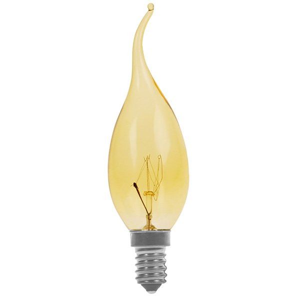 Scharnberger+Hasenbein - Allgebrauchsglühlampe Kerzenform Kerzenlampe 35x130mm 40913 E14 230V 15W gold