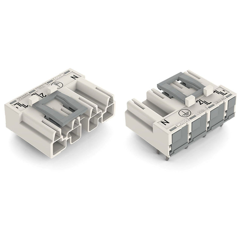 WAGO - Leiterplattensteckverbinder Stecker für Leiterplatten 770-834/011-000 4-polig,weiß − 50 Stück