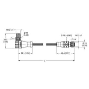 Turck - Rundsteckverbinder, feldkonfektionierbar (Industriesteckverbinder) PROFIBUS-Leitung WSSW-RKSW451-1M Verbindungsleitung