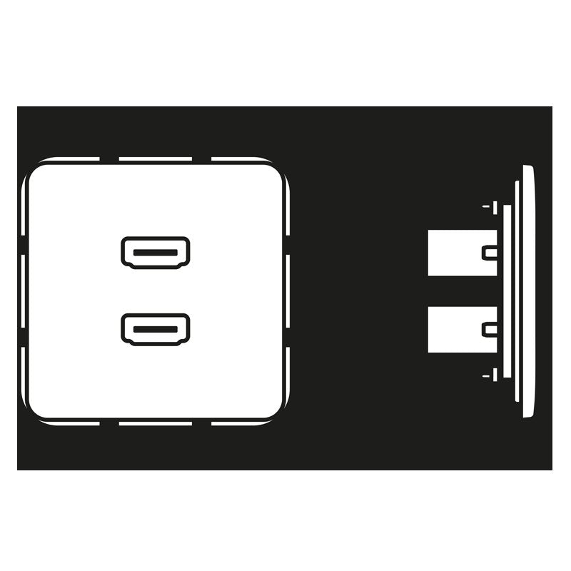 Jung - Multifunktions-Anschlussdose Multimediadose 2 x HDMI MA CD 1133 WW alpinweiß