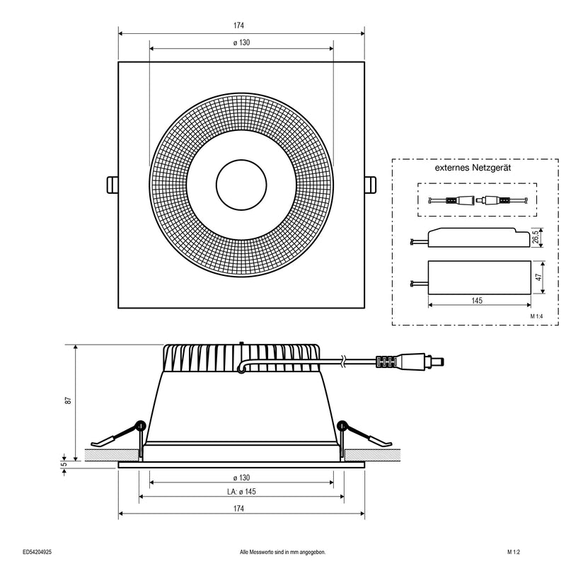EVN Lichttechnik - Downlight/Strahler/Flutlicht LED-Downlight ED54204925 DALI