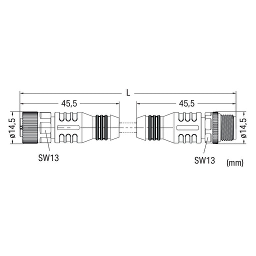 WAGO - Konfektioniertes Sensor-Aktor-Kabel Sensor-/Aktorleitung 756-6401/050-005 M12A-B., M12A-St