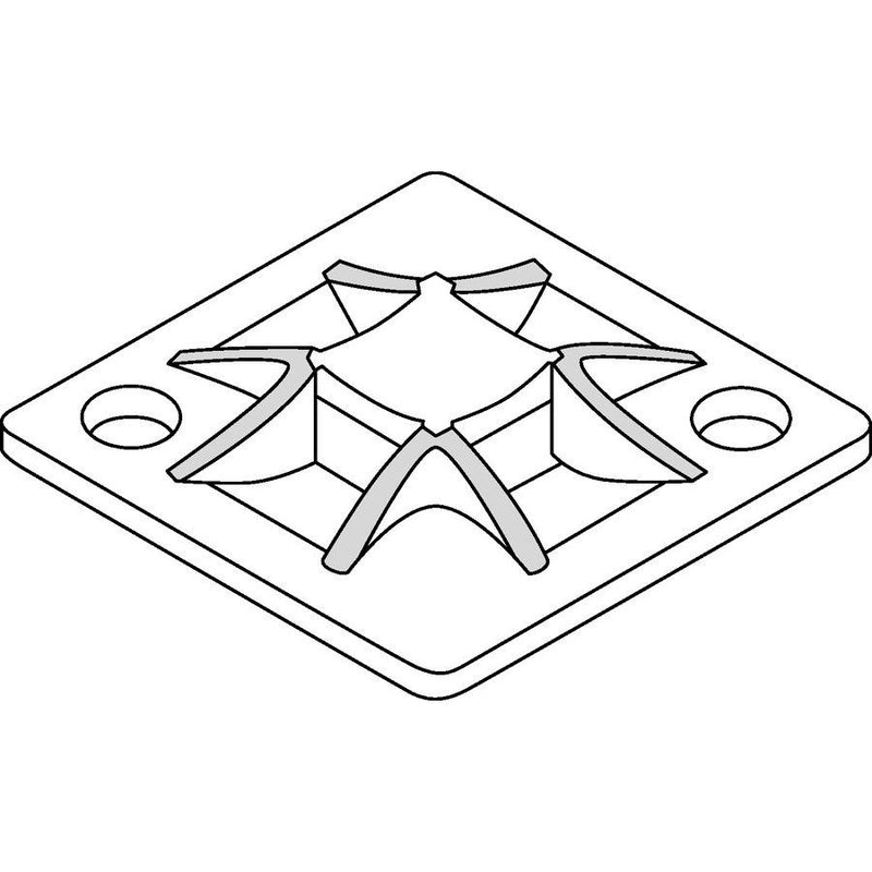 HellermannTyton - Befestigungssockel und -element für Kabelbinder Montagesockel QM20-PA66-BK-C1 20x20mm schwarz − 100 Stück