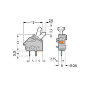 WAGO - Leiterplattenklemme Anreihbare Leiterplattenk. 256-740 Drücker,2,5mm²,rot − 100 Stück