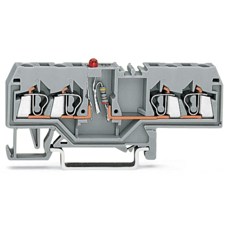 WAGO - Bauelement-Reihenklemme Bauelementklemme 280-658/281-434 Leiter,LEDrot,grau − 100 Stück