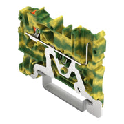 WAGO - Schutzleiter-Reihenklemme 1-Leiter/1-Pin-PE-Basiskl. 2222-1207 Drücker,2,5mm²,gnge − 100 Stück