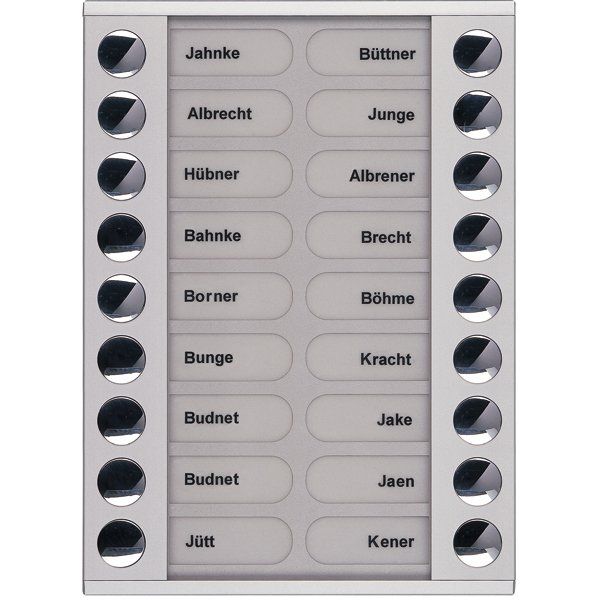TCS Tür Control - Montageelement für Türstation Audioaußenstation 2-reihig PET18-EN/04 Erw.18 Tasten silber