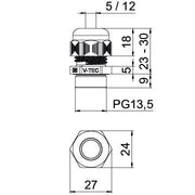 OBO Bettermann - Kabelverschraubung Verschraubung V-TEC PG13.5 SGR − 50 Stück