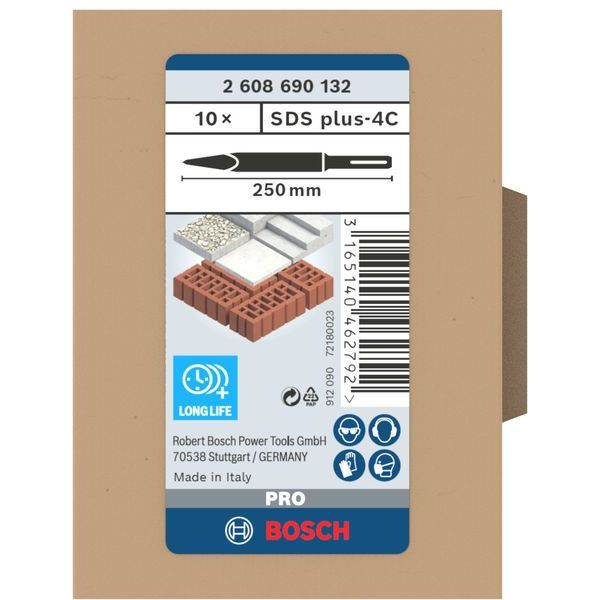 Bosch - Maschinenmeißel PRO SDS plus-4C 2608690132 Spitzmeißel-Set 250