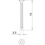 OBO Bettermann - Holz-/Spanplattenschraube Sprintschraube 4759T 3.5x15 − 200 Stück