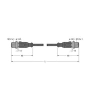 Turck - Rundsteckverbinder, feldkonfektionierbar (Industriesteckverbinder) Verbindungsleitung RSSD-RSSD-4416-30M − 1 Stück