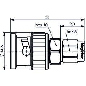 Telegärtner - Koax-Kupplung Adapter BNC-SMA (M-M) 100023638 − 5 Stück