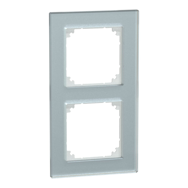 Merten - Abdeckrahmen Echtglasrahmen 2-fach MEG4020-2320 Kristallweiß M-Plan
