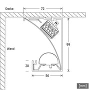 LTS Licht&Leuchten - Decken-/Wandleuchte LED-Lichtvoute IDL 70.1527.2000 sw 2700K schwarz