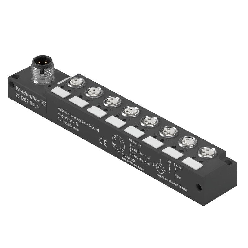Weidmüller - Passiver Sensor-/Aktor-Verteiler (ohne Leitung) Sensor-/Aktor-Verteiler SAI08LVP123AM08LAND m. M12 Abgang