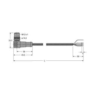 Turck - Rundsteckverbinder, feldkonfektionierbar (Industriesteckverbinder) PUR-Kabelmantel WSC5701-3M Thin