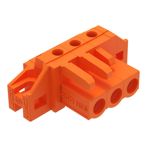 WAGO - Leiterplattensteckverbinder THT-Federleiste abgewink. 232-263/031-000 Maß 5,08mm,orange − 50 Stück