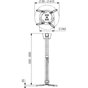 Vogels - Halterung für Audio-/Videosysteme Projektor Deckenhalterung PPC2555 si-sw höhenverst.550-850mm