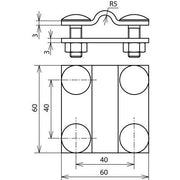 DEHN - Verbinder für Blitzschutz Kreuzstück KS8.10FL30 FRSM8 V4A f. Rd 8-10/Fl 30mm