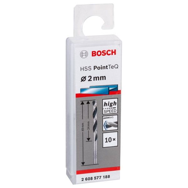 Bosch - Bohrer Metallspiralbohrer HSS 2608577188 PointTeQ DIN 338 2,0