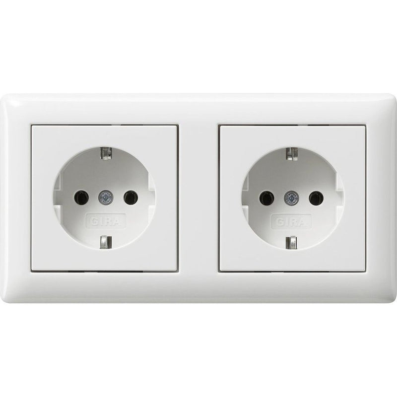 Gira - Steckdose 2-fach verdr 479303 Reinweiß+Rahmen