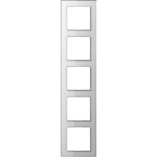 Jung - Abdeckrahmen Glasrahmen 5-fach aws AC 585 GL WW waage/senkrecht